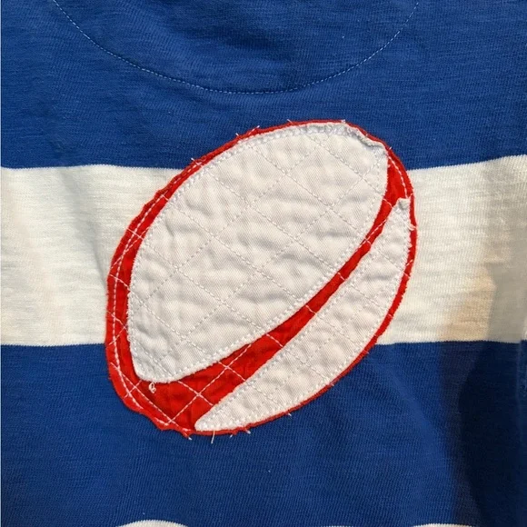 Mini Boden Blue and White Striped Polo size 3/4 - Picture 2 of 4